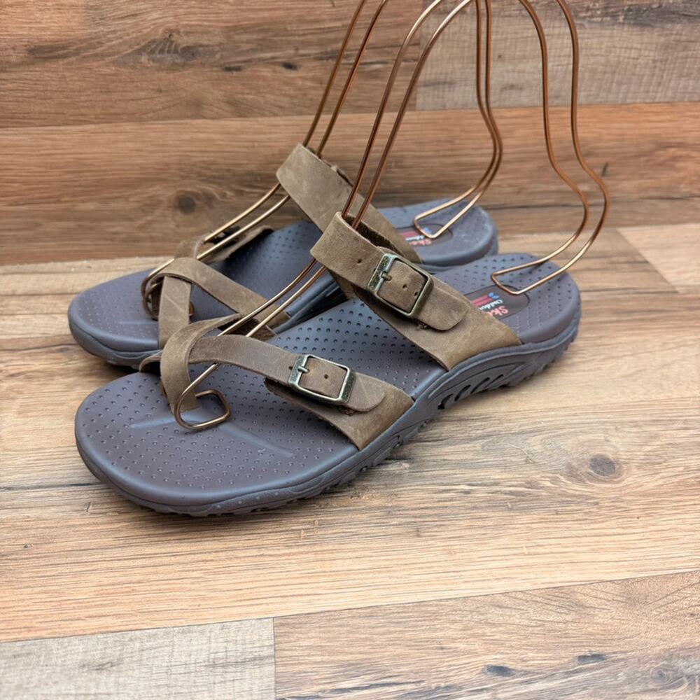 Skechers Women's size 8 Carribean-Double Buckle Toe Thong Slide Sandal